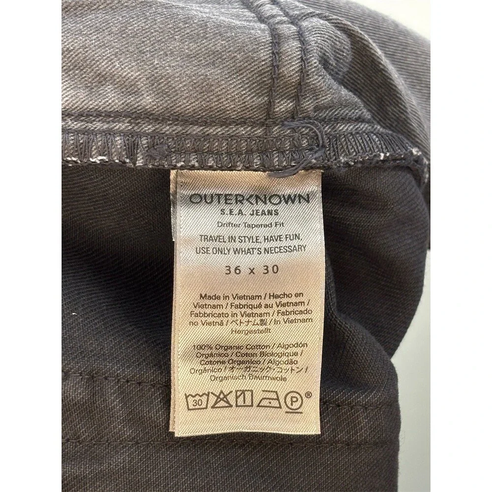 Outerknown S.E.A. Jeans Men's Pitch Black Drifter Tapered Fit 5-Pocket Jeans